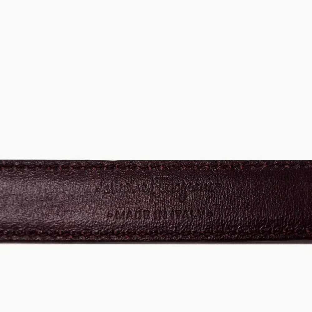 Salvatore Ferragamo Bordeaux Patent Leather Belt Size XL NWT